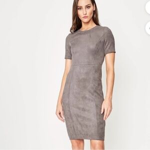 Elie Tahari Emily Faux Suede Sheath Dress - 8